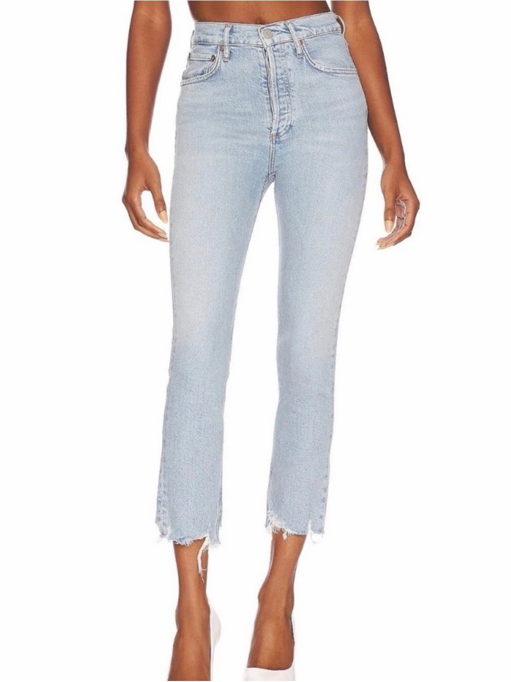Agolde Riley High Rise Straight Crop Jeans in wash “bitter”